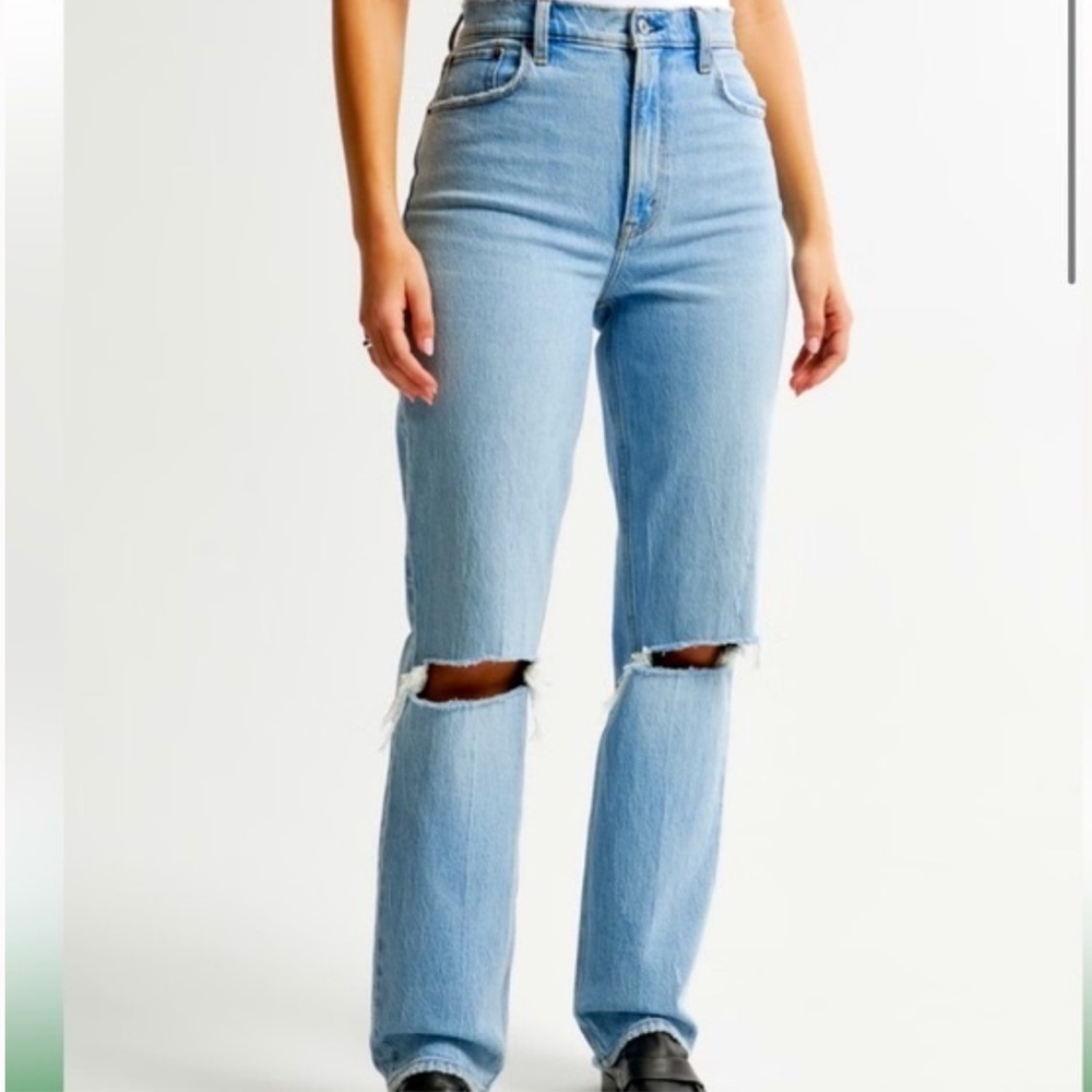 Abercrombie & Fitch 90s Straight Ultra High Rise Blue Jeans